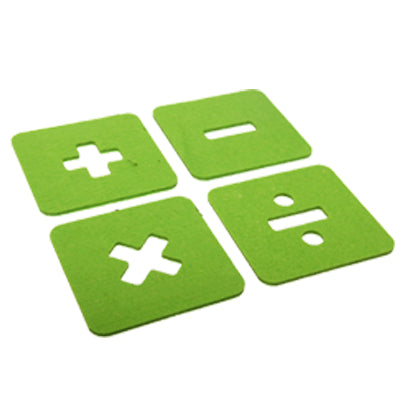 4 Green Life Mathematical Symbol Cup Mat / Sweet Cup Pad / Coaster(Green)