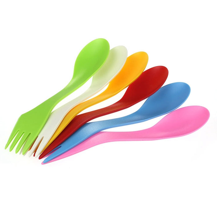 6 PCS Colorful ABS 3-in-1 Knife / Fork / Spoon Set