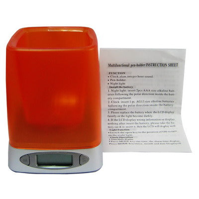 Multifunctional Pen-holder with Clock,Alarm,Integer hour sound, Night light