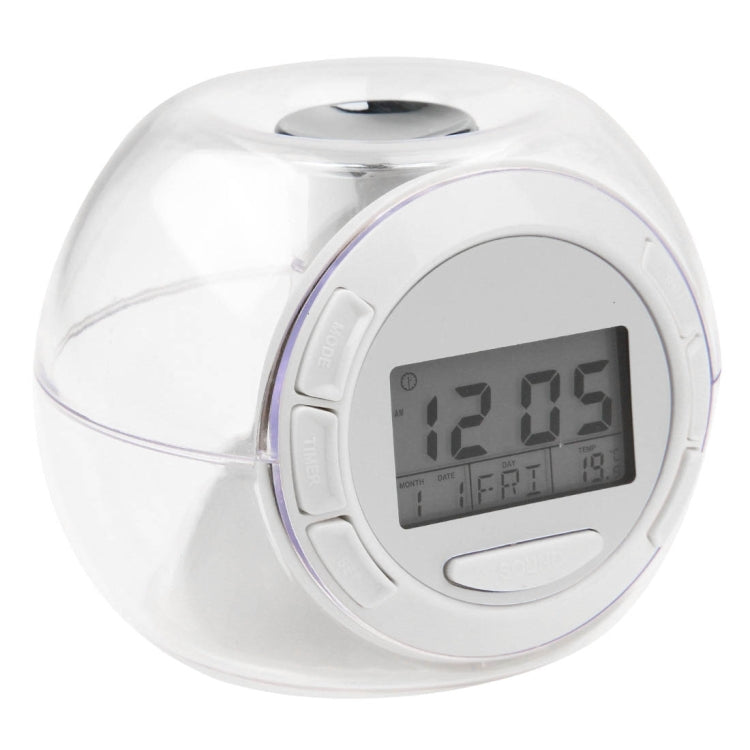 7 Color Crystal Light and Natural Sound Calendar Alarm Clock