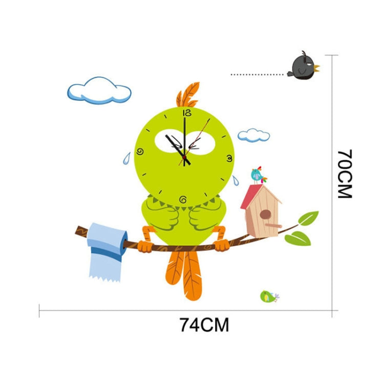 DIY 3D Cartoon Bird Style Wall Clock(Green)
