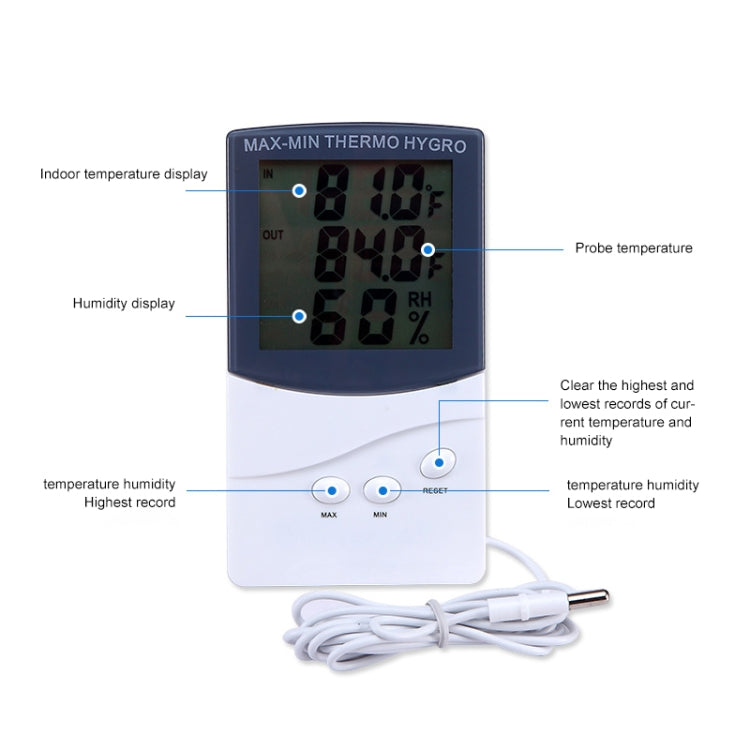 Indoor Thermometer with Hygrometer(White)
