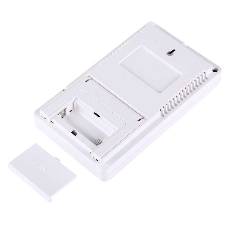 KT-903 Super Large LCD Digital Thermo-Humidity Meter with Clock & Calendar & Alarm Function(White)