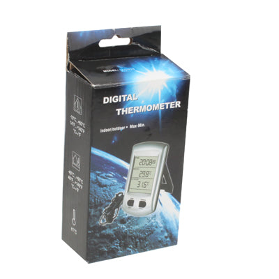 Indoor & Outdoor Thermometer with Clock / Calendar