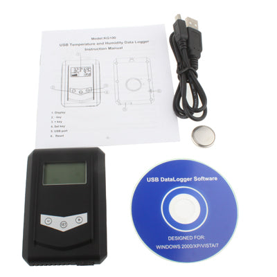 USB Temperature & Humidity Data Logger with Time / Date / Year