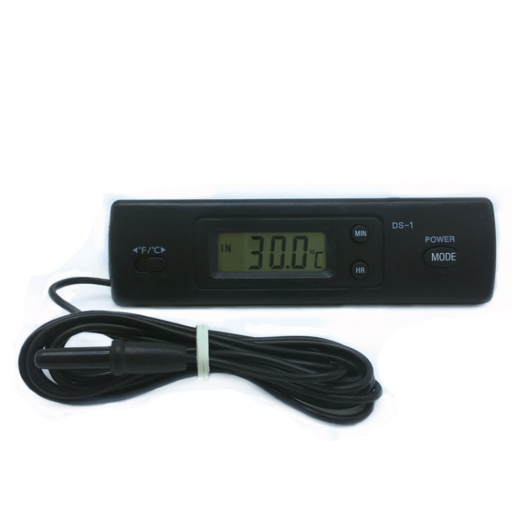 Digital Indoor / Outdoor Thermometer with Clock(Black)