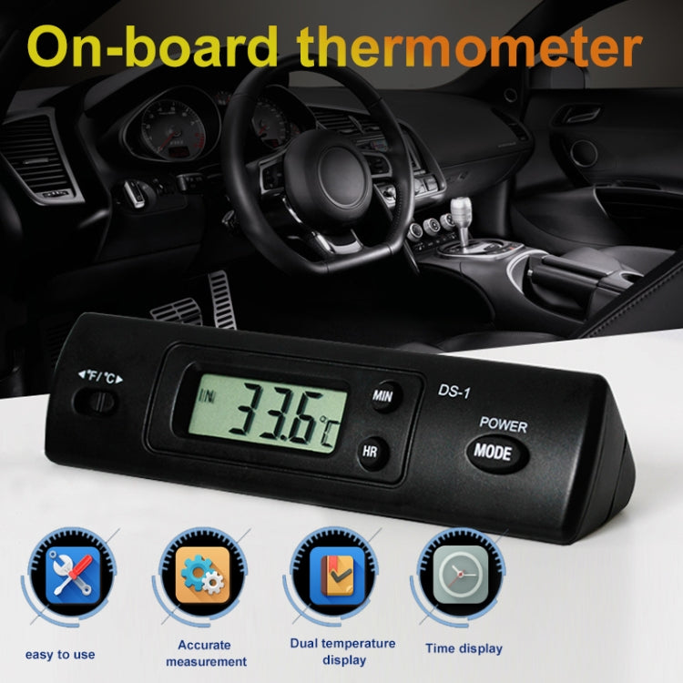 Digital Indoor / Outdoor Thermometer with Clock(Black)