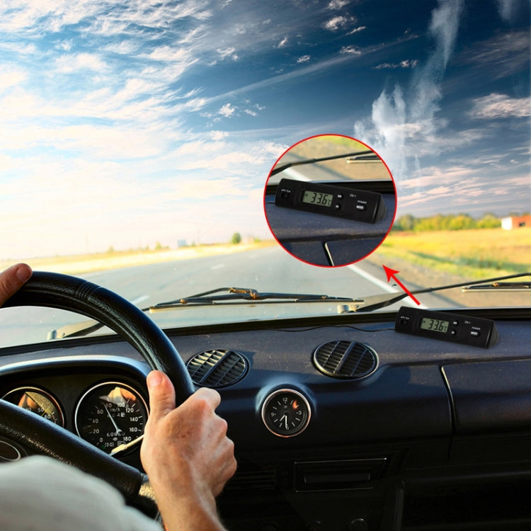 Digital Indoor / Outdoor Thermometer with Clock(Black)