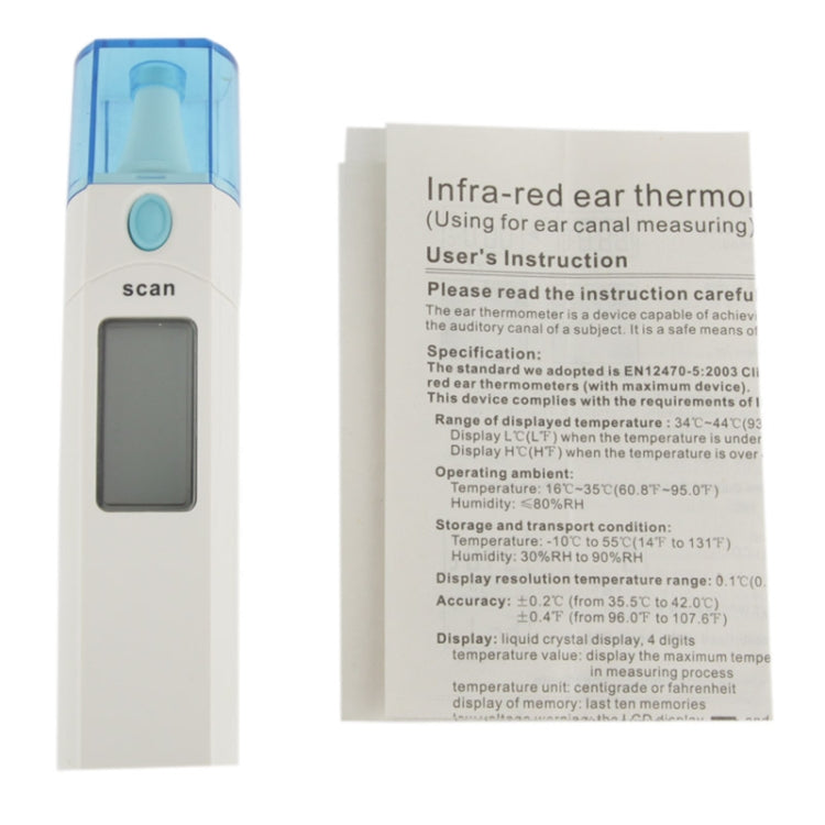 Handheld Infra-red Instant Ear Canal Thermometer for Households Clinics (ET-100E)(White)