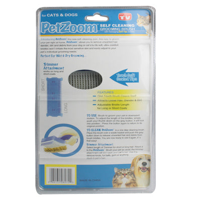 PetZoom Self Cleaning Grooming Brush for Dog & Cat
