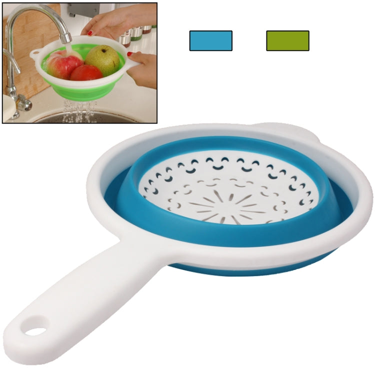 Non Stick Silicone Flexible Colander Food Drainer Strainer Pop out Handle (Random Color Delivery)
