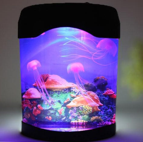 Multicolored PVC Decorative Fish Tank with 3 Acaleph(Black)