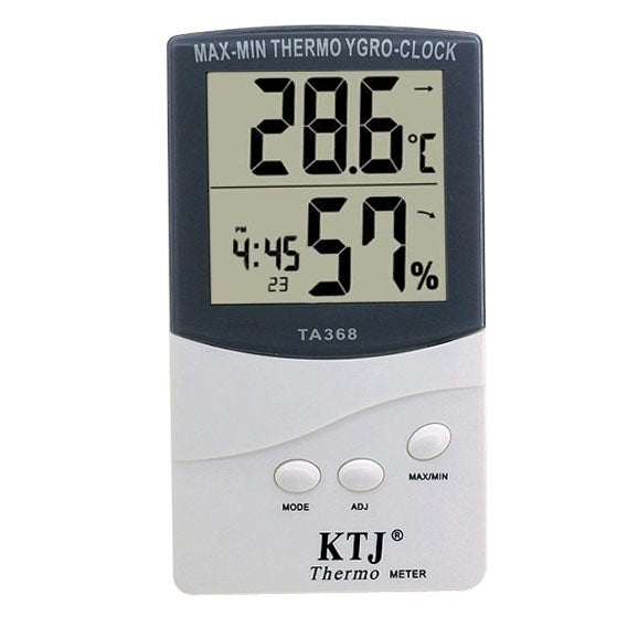 TA368 Digital LCD Outdoor / Indoor Temperature Hygrometer Thermometer With Clock