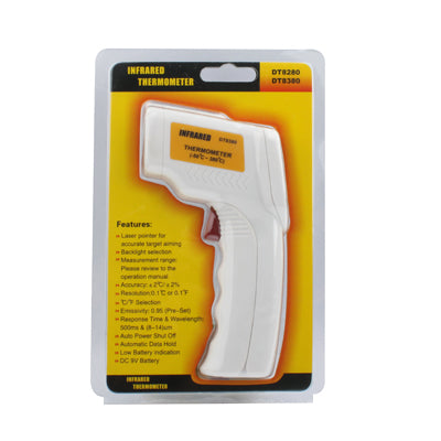 Infrared Thermometer, Temperature Range: -50 - 380 Degrees Celsius(White)