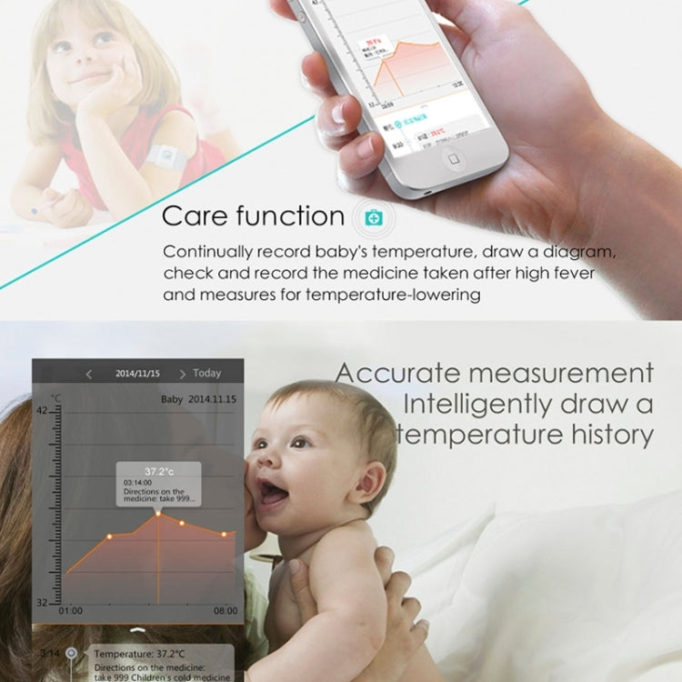 Wearable Health Monitor Wristband Bluetooth Smart Thermometer for Babies Children(Yellow)