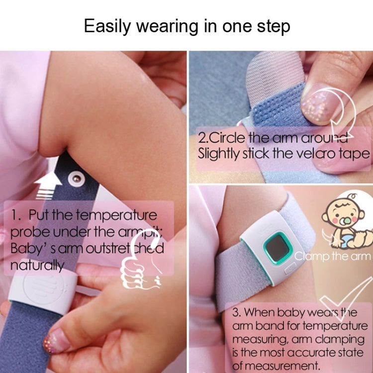 Wearable Health Monitor Wristband Bluetooth Smart Thermometer for Babies Children(Yellow)