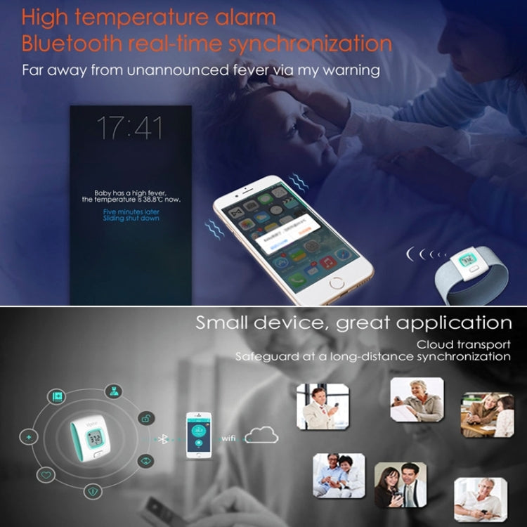 Wearable Health Monitor Wristband Bluetooth Smart Thermometer for Babies Children(Yellow)