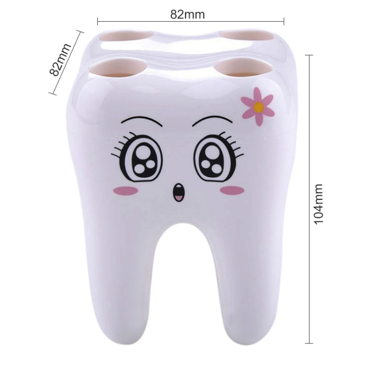 2 PCS Creative Fashion Tooth Style Toothbrush Holder(White)
