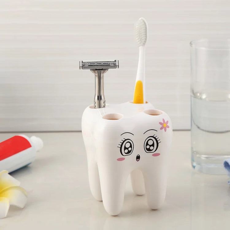 2 PCS Creative Fashion Tooth Style Toothbrush Holder(White)
