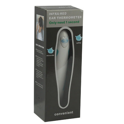 3.5 Digits LCD Display Infrared Ear Thermometer, Display Range: 5℃-35℃ (HT-01)(White)