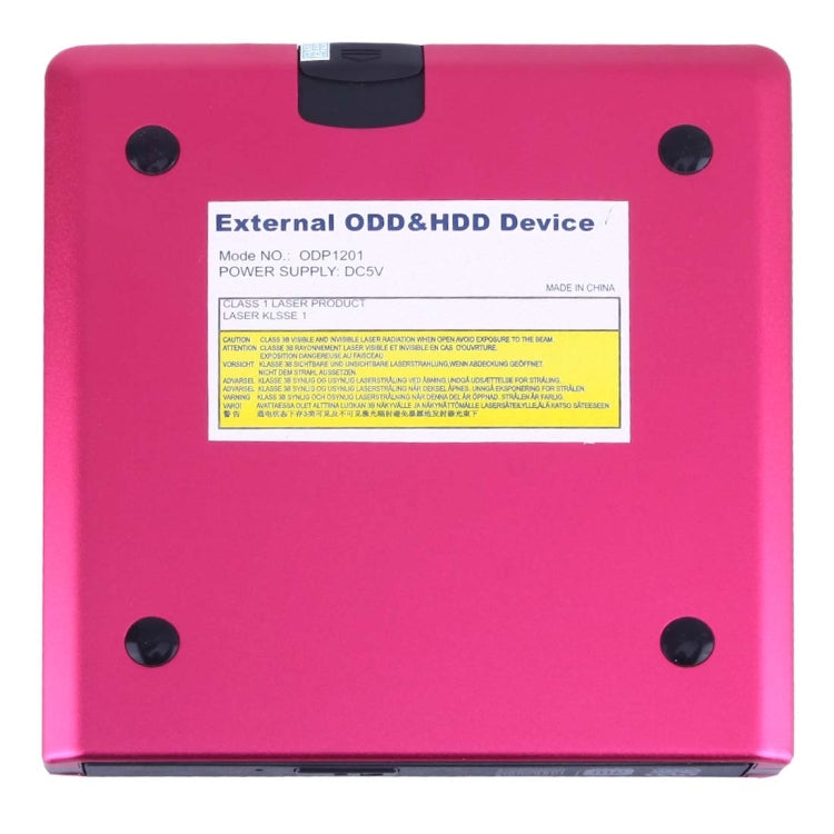 USB 3.0 Aluminum Alloy Portable Optical DVD / CD Rewritable Drive for 12.7mm SATA ODD / HDD, Plug and Play(Red)