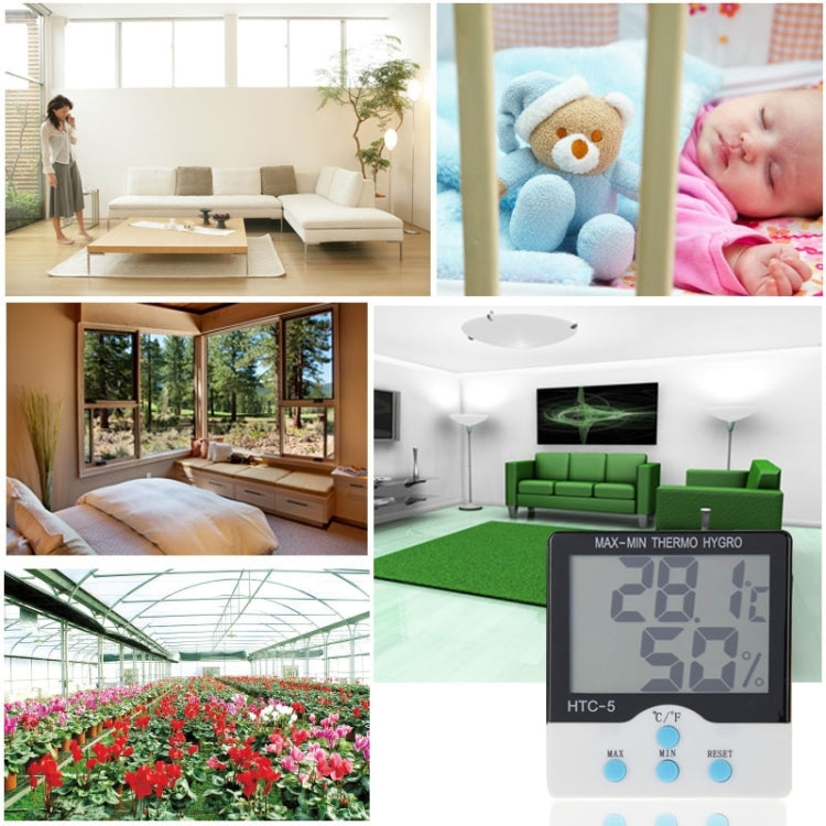 HTC-5 Digital Indoor Centigrade and Fahrenheit Thermometer & Hygrometer