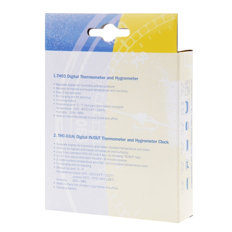 THC-03A Outdoor / Indoor LCD Digital Electronic Thermometer Hygrometer Alarm Clock(Grey)