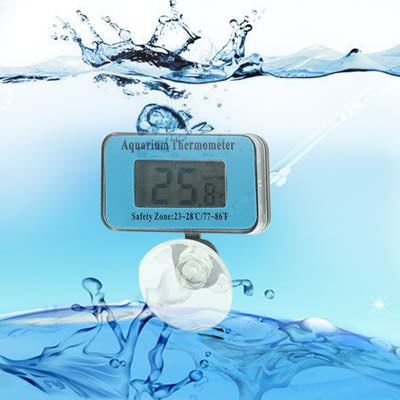 Digital Mini Waterproof LCD Display Aquarium Thermometer with Suction Cup(Blue)