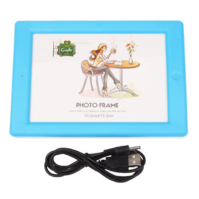 LED Light Photo Frame Rahmen Desktop Photo Display Wedding Photo Frame(Blue)