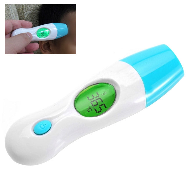 8 in 1 Heat Indicator Baby Adult Ear Forehead Ambient Temperature Meter IR Infrared Digital LCD Multifunctional Thermometer(Blue)