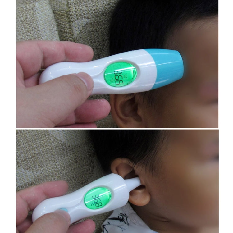 8 in 1 Heat Indicator Baby Adult Ear Forehead Ambient Temperature Meter IR Infrared Digital LCD Multifunctional Thermometer(Blue)