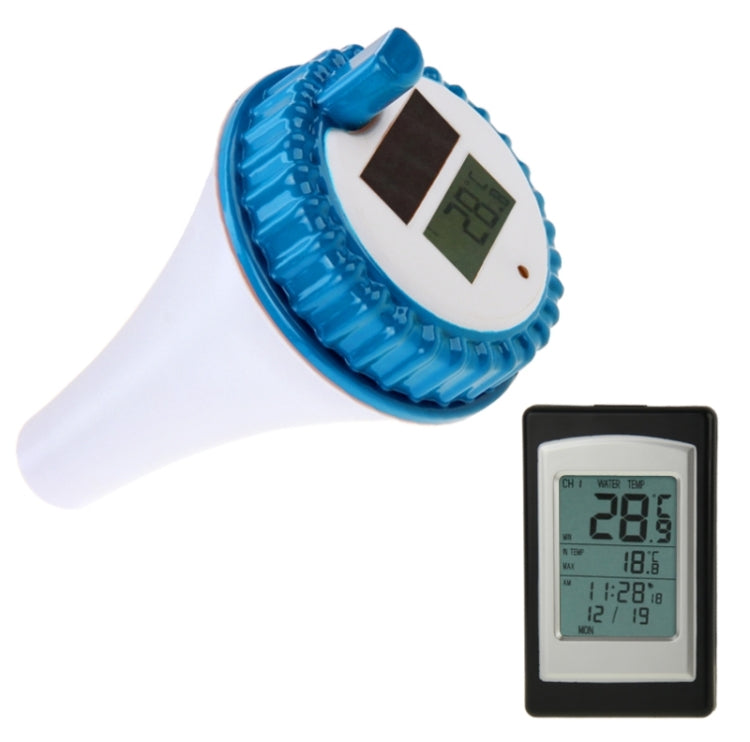 Wireless Indoor and Outdoor Solar Power Pool Thermometer with Alarm & Clock & Date