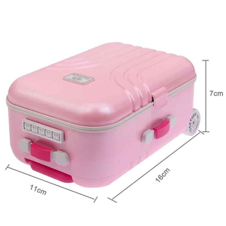 Cute Mini Suitcase Style Mechanical Music Box / Storage Box with Mirror & Ballet Girl(Pink)