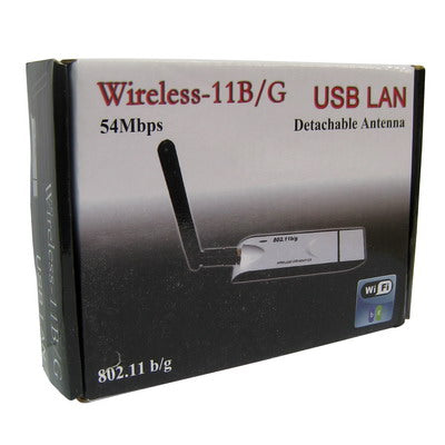 54Mbps Wifi 802.11 b/g Wireless LAN Network USB 2.0 Adapter (Detachable Antenna)(White)