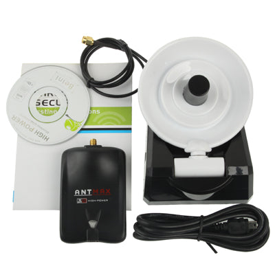 2000000N 2000mW High Power 2.4GHz 802.11b/g/n 150Mbps USB 2.0 Wireless WiFi Network Adapter, 58dBi Gain Antennas, Support Network Decoder