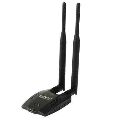 CF-720IND 2.4GHz 802.11b/g/ 150Mbps 800mW USB 2.0 Wireless WiFi Network Adapter with Dual Gain Antenna, Support Network Decoder(Black)