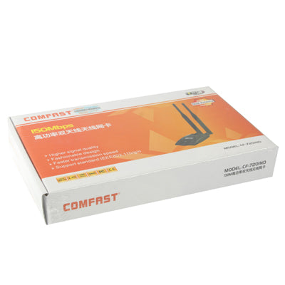 CF-720IND 2.4GHz 802.11b/g/ 150Mbps 800mW USB 2.0 Wireless WiFi Network Adapter with Dual Gain Antenna, Support Network Decoder(Black)