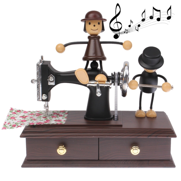 Vintage Mini Lovely Sewing Machine Design Music Box Toy Gift Sartorius Model