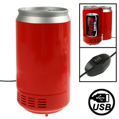 USB PC Cans Style Mini Fridge Beverage Drink Cooler / Warmer, Size: 20.5 x 10.2 x 10.2cm(Red)