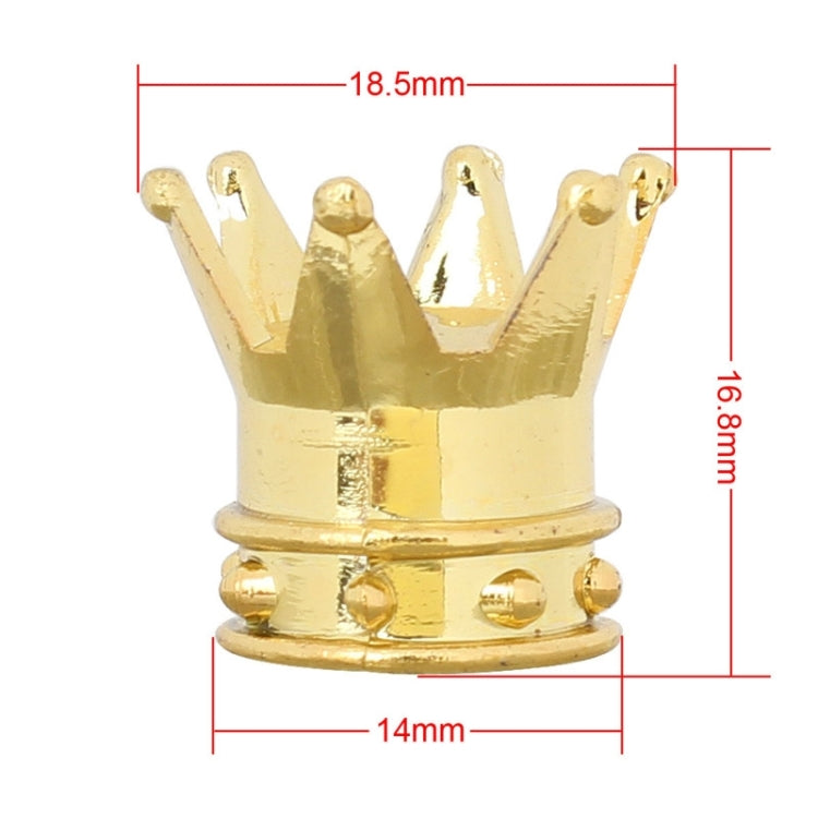 Universal 8mm Golden Crown Style Plastic Car Tire Valve Caps, Pack of 4(Gold)