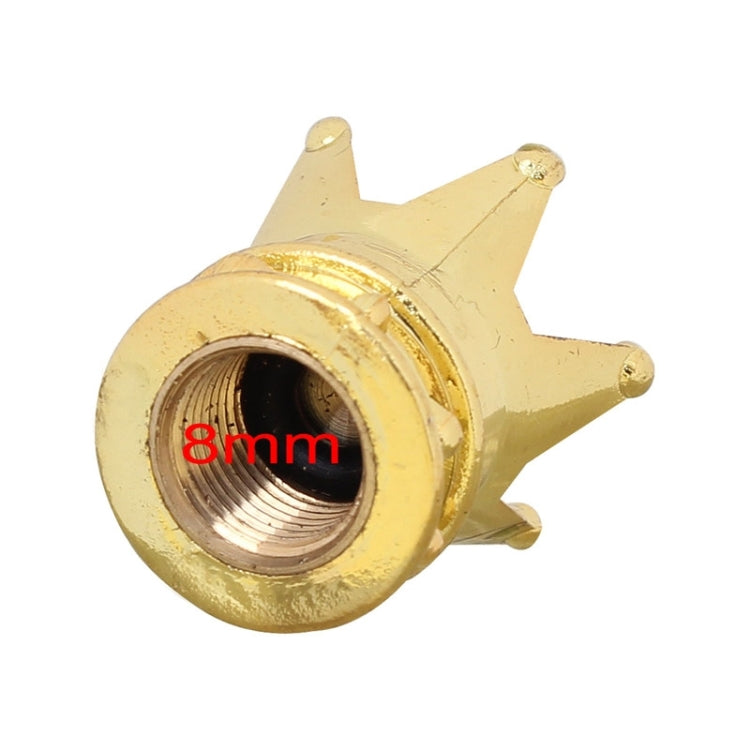 Universal 8mm Golden Crown Style Plastic Car Tire Valve Caps, Pack of 4(Gold)