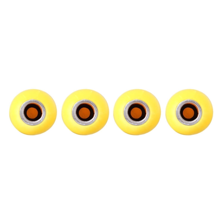 Universal 8mm Smiling Face Pattern Ball Style Plastic Car Tire Valve Caps, Pack of 4