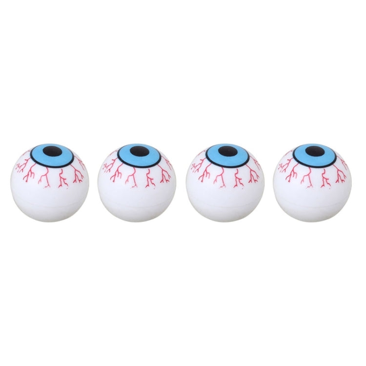 Universal 8mm Eyeball Pattern Ball Style Plastic Car Tire Valve Caps, Pack of 4