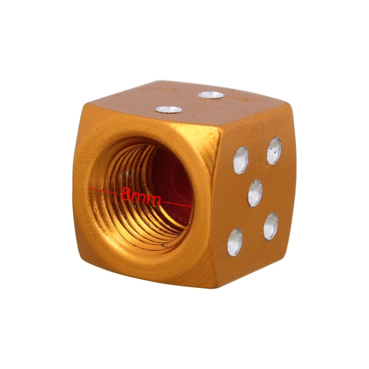 Universal 8mm Dice Style Aluminium Alloy Car Tire Valve Caps, Pack of 4