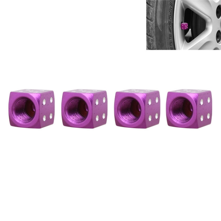 Universal 8mm Dice Style Aluminium Alloy Car Tire Valve Caps, Pack of 4