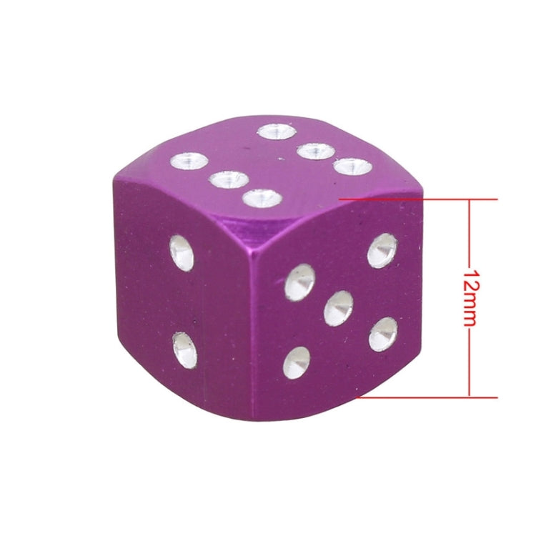 Universal 8mm Dice Style Aluminium Alloy Car Tire Valve Caps, Pack of 4