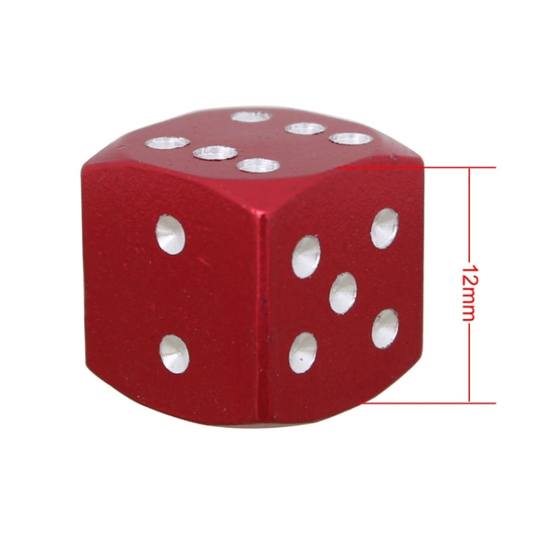 Universal 8mm Dice Style Aluminium Alloy Car Tire Valve Caps, Pack of 4