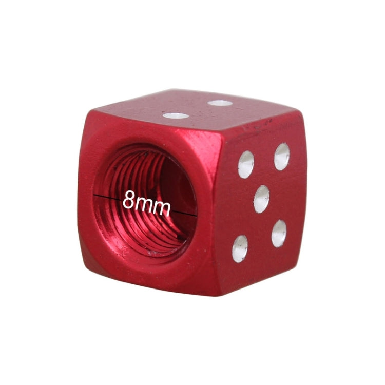 Universal 8mm Dice Style Aluminium Alloy Car Tire Valve Caps, Pack of 4