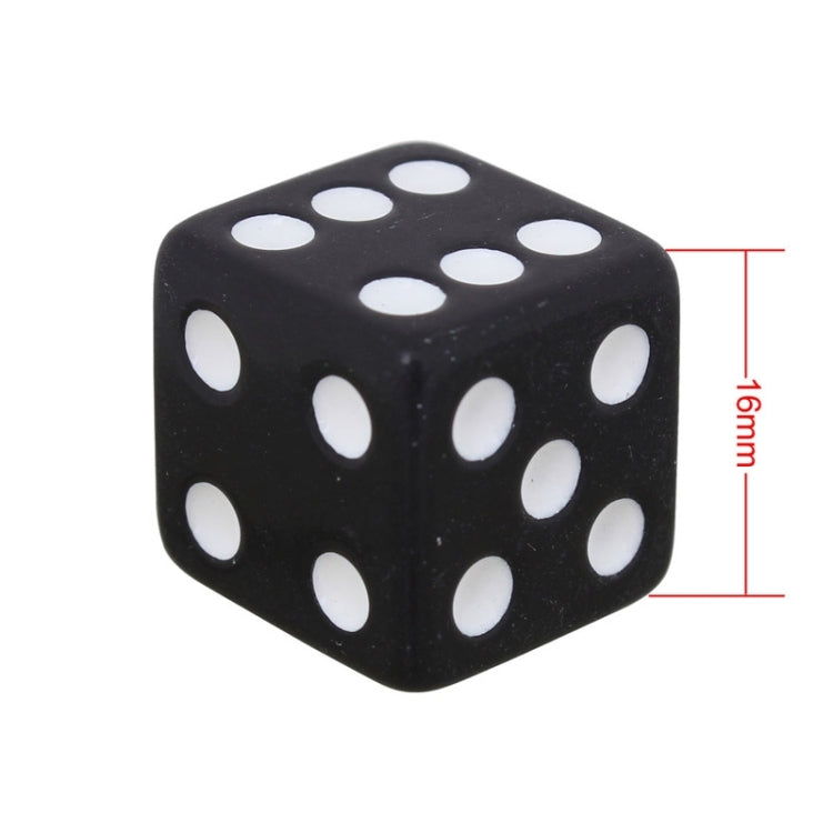 Universal 8mm Dice Style Plastic Car Tire Valve Caps, Pack of 4