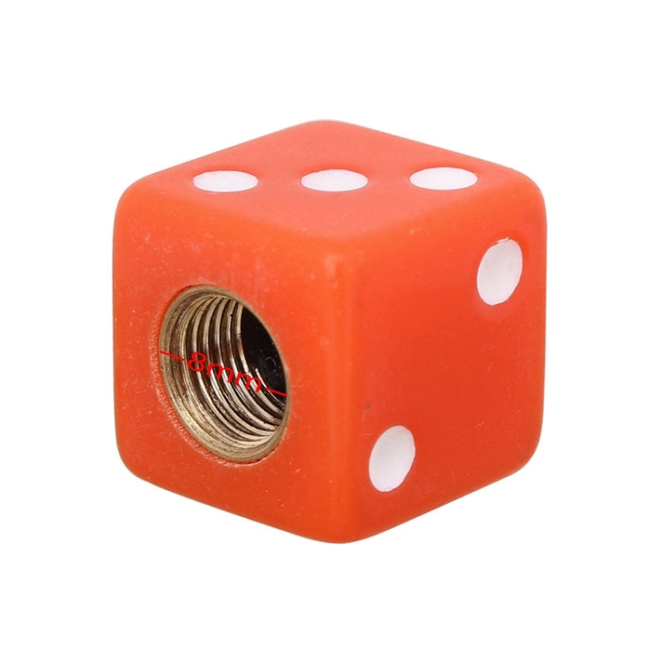 Universal 8mm Dice Style Plastic Car Tire Valve Caps, Pack of 4